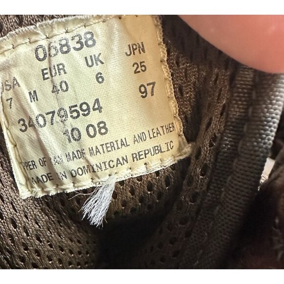 Vtg Wolverine Mens Sz 7 Gore-tex Waterproof Leather Brown Green Distressed Boots - Picture 13 of 13